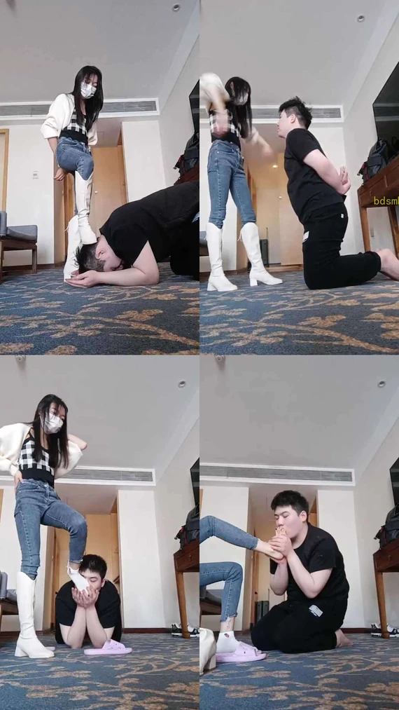 【小主十言】白靴羞辱全体重踩踏/踢裆虐乳/舔脚上浓痰