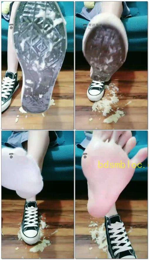 【晨希S】帆布鞋口水羞辱踩香蕉