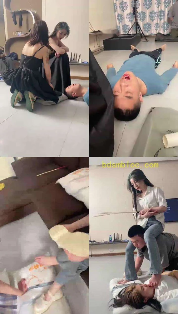 【领主老大】黄金给狗吃，让母狗舔鞋，舔脚，深喉插吐她，逼公狗吃掉吐在地上的呕吐物