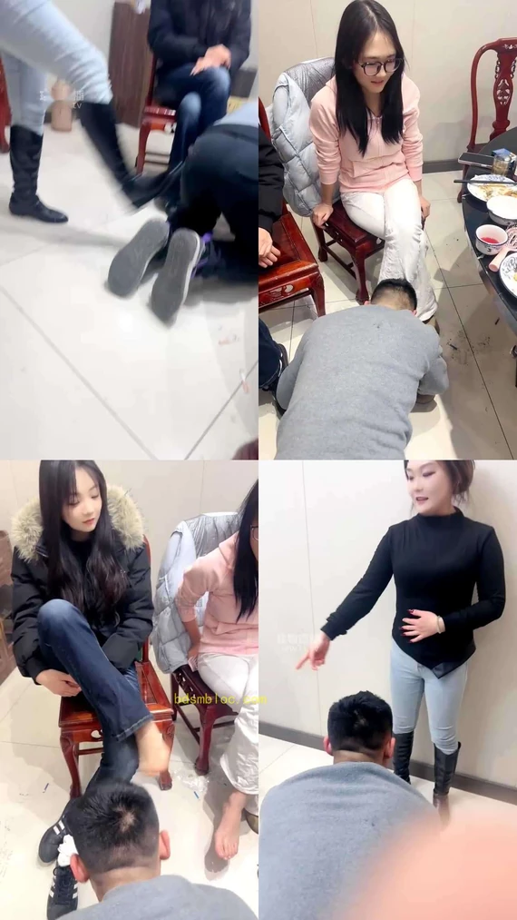 【戚戚S】饭店包间三人玩狗